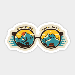 adventure enthusiast glasses Sticker